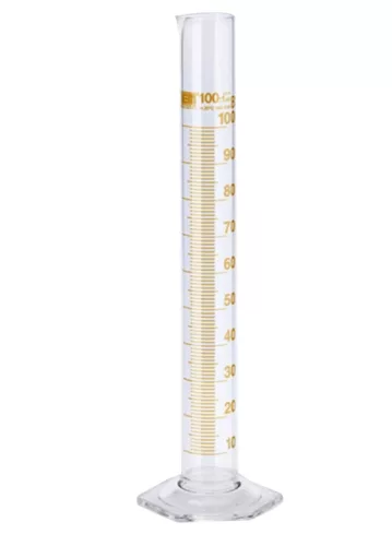 HIRSCHMANN mérőhenger cl. B 5000 ml alacsony, borostyán beosztás .