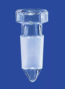 Üreges dugó, hatszögletű, lapos fenék, NS 10/19, boroszilikát üveg 3.3