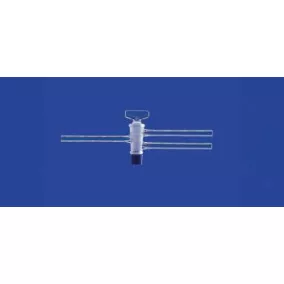   Elzárócsap, 2 utas PTFE dugóval, elzárócsap NS 14,5 mm, furat 2,5 mm, boroszilikát üveg 3,3