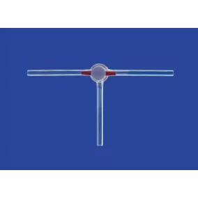   Elzárócsap, 3 utas PTFE dugóval, elzárócsap NS 14,5, furat 1,5 mm, boroszilikát üveg 3,3