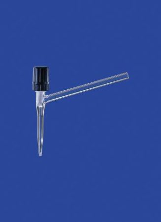 Bürettás tű-szelepes elzárócsap, oldalsó, szelepfurat 0 - 2,5 mm, orsó PTFE, boroszilikát üveg 3,3