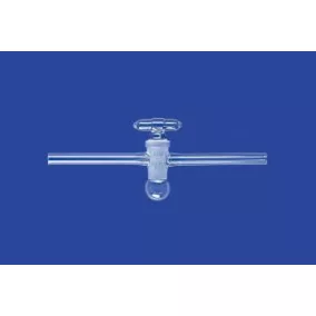   Vákuumos elzárócsap, 1 irányú, derékszögű, elzárócsap NS 14,5, furat 2,5 mm, boroszilikát üveg 3,3