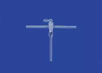 Vákuumos elzárócsap, 2 utas, derékszögű, elzárócsap NS 21,5, furat 6,0 mm, boroszilikát üveg 3,3