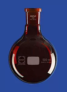 Gömblombik, borostyánsárga, NS 29/32, 250 ml, DURAN®