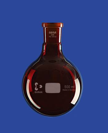 Gömblombik, borostyánsárga, NS 29/32, 500 ml, DURAN®