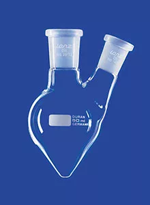  Körte alakú lombik, kétnyakú, középső nyakú NS 19/26, oldalsó nyakú NS 14/23, 50 ml, DURAN®