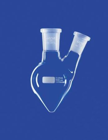 Körte alakú lombik, kétnyakú, középső nyakú NS 19/26, oldalsó nyakú NS 14/23, 50 ml, DURAN®