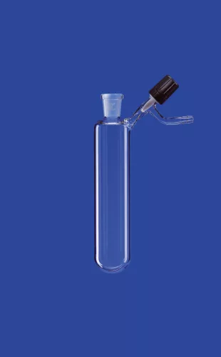 Nitrogéncső, PTFE tűszelepes elzárócsap, 100 ml, Csiszolat kúp NS 14/23, szelepfurat 2,5 mm, DURAN® csőből