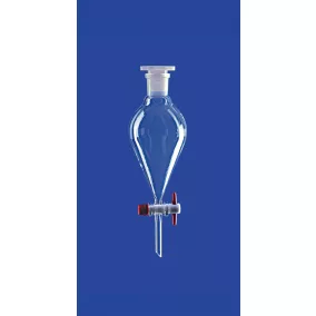   Elválasztó tölcsér, Csiszolat kúpos, PTFE dugó, 1.000 ml, NS 29/32, furat 6,0 mm, skála 20 ml, boroszilikát üveg 3,3