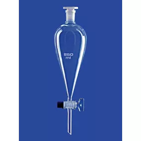    Elválasztó tölcsér acc. Squibb-hez, PTFE dugó, 50 ml, NS 19/26, furat 2,5 mm, skála 2 ml, boroszilikát üveg 3,3