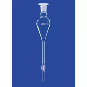   Elválasztó tölcsér acc. Gilsonhoz, PTFE dugó, 1.000 ml, NS 29/32, furat 6,0 mm, boroszilikát üveg 3.3