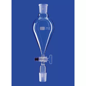   Csepegtető tölcsér, Csiszolat kúpos, tömör üveg dugó, 1.000 ml, NS 29/32, furat 6,0 mm, boroszilikát üveg 3,3