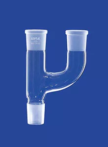 2 nyakú adapter, nyakak párhuzamosak, Csiszolat kúp NS 24/29, 2 Csiszolat aljzat NS 24/29, DURAN® csőből