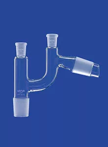 Desztilláló fej acc. Claisenhoz, 2 aljzat párhuzamos NS 14/23, kúp függőleges NS 19/26, kúp ferde NS 19/26, DURAN® 