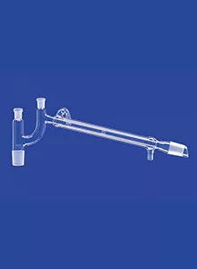 Claisen Desztilláló golyós,GL menettel, kúpok NS29/32,vízcsatlakozó . GL 14, hossz 250 mm, hűtőfelület 130 cm3, DURAN 