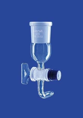 Adapter NS elzárócsappal, hajlított, Csiszolat aljzat NS 29/32, DURAN® csőből