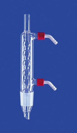 Kondenzátor acc. Allihn elszívókhoz,GL menettel,Csiszolat kúp NS45/40,elszívó 100-250 ml,hűtőfelület 200cm?,DURAN csőből készült