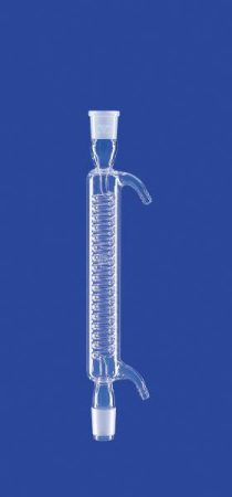 Spirálkondenzátor üveg olivás, foglalat/Csiszolat kúp NS 29/32, köpenyhossz 250 mm, hűtőfelület 200 cm?, DURAN® csőből