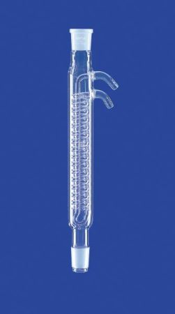 Dimroth kondenzátor üveg olivás, foglalat/Csiszolat kúp NS 29/32, köpeny hossza 250 mm, hűtőfelület 440 cm?, DURAN® csőből készült