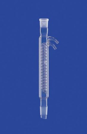 Spirál kondenzátor (duplafalú),üveg olivás,foglalat/Csiszolat kúp NS29/32,köpeny hossza 250mm,hűtőfelület 400cm?,DURAN csőből