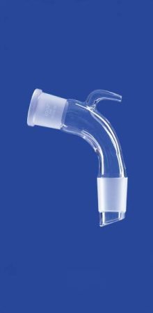 Szállítási adapter, 105°-ban hajlított, Csiszolat aljzat/Csiszolat kúp NS 29/32, szellőzővel, DURAN® csőből