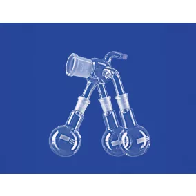   Desztilláló vevőegység acc. Bernauerhez, 3 db 100 ml-es lombikkal, felső foglalat NS 19/26, DURAN® cső