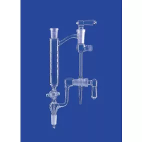  Desztilláló tartály Anschütz-Thiele szerint, hajlított, lombik térfogata 100 ml, NS29/32, csonk. menetes GL18, PTFE-dugó, DURAN 