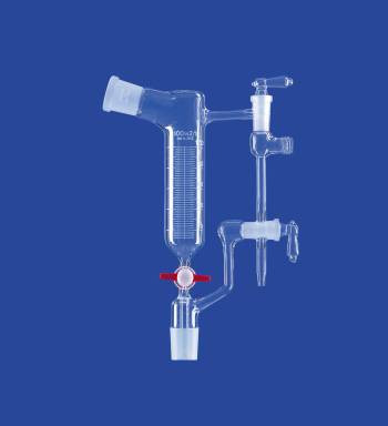 Desztilláló tartály Anschütz-Thiele szerint, hajlított, lombik térfogata 100 ml, NS29/32, csonk. menetes GL18, PTFE-dugó, DURAN