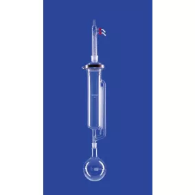   Soxhletnek megfelelő elszívó karimával, űrtartalom 2000 ml,Lapos karimás fedél DN100, bilincs DN100, Dimroth kondenzátorral NS45/40 lombik