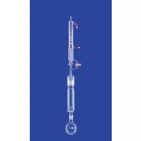   Extractor a Twisselmann szerint,Extraktor 70 ml, kondenzátor csatlakozó .NS34/35,Extraktor köpennyel, lombik 100 ml, DURAN , lombik