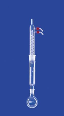 Extraktor szilárd anyagokhoz, extrakció 100 ml, Dimroth kondenzátor NS45/40 GL 14 menettel, lombik 250 ml, DURAN , DURAN lombik
