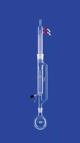 Extraktor speciális könnyű oldószerekhez,Extraktor 100 ml, kondenzátor csatlakozás NS 45/40, lombik 250 ml, DURAN® csőből, DURAN® lombik