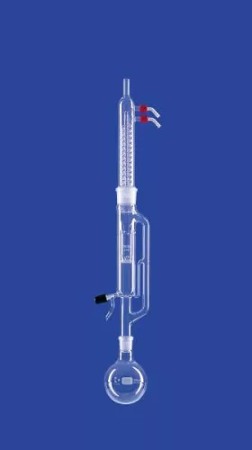 Extraktor speciális nehéz oldószerekhez,Extraktor 500 ml, kondenzátor csatlakozás NS60/46, lombik 1000 ml, DURAN , lombik DURAN