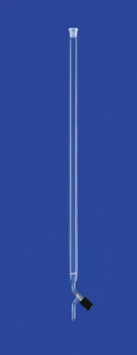 Kromatográfiás oszlop fritt por. 0, tű-szelep-elzárócsap és foglalat NS 29/32, effektív hossz 400 mm, 125 ml, DURAN® csőből