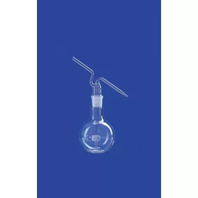   Mosópalack, komplett, 1000 ml-es lapos aljú lombik NS 29/32 foglalattal és mosópalackfejjel, DURAN® csőből, DURAN® lombik