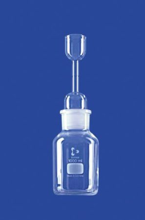 Pycnométer fej széles nyakú, Csiszolat kúpos vállú palackkal, 1000 ml, NS 60/37, fej DURAN® csőből, DURAN® palack
