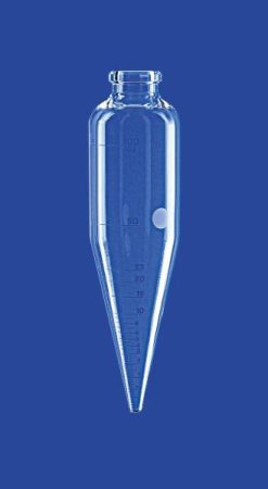ASTM centrifugacső, hengeres, űrtartalom 100 ml, beosztás 100 ml-ig, 50 és 100 ml-es jelölésekkel, DURAN® csőből