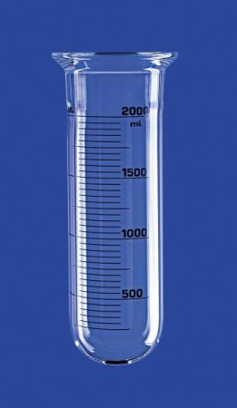Reaktor, hengeres, DN 100, 2.000 ml, külső/belső átmérő 105/99 mm, magasság kb. 340 mm, kerek aljú, DURAN® csőből készült