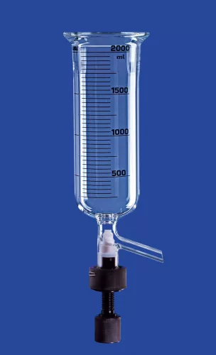 Reaktor, hengeres, kivezető szelep, DN 150, 3.000 ml, külső/belső átmérő 160/360 mm, szelep 10 mm, DURAN® csőből