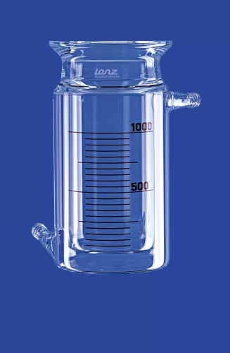 Reaktor, hengeres, termosztatikus köpeny, DN150, 2000 ml, külső/belső átmérő 190/150 mm, magasság kb. 265 mm, 2 csatlakozó 