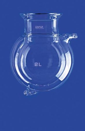 Reaktor,gömb alakú,termosztatikus köpeny,DN100,2.000ml,külső/belső átmérő 206/165mm,magasság kb.260mm,2 csatlakozó GL18,szállítás