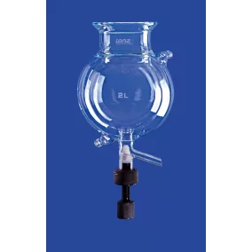   Reaktor, gömb alakú, term. köpeny és kihúzószelep, DN60 500 ml, külső/belső átmérő 131/105 mm, magasság kb. 280 mm, 2 csatlakozó 