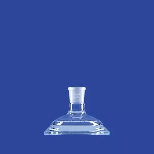 Lapos karimás fedél, DN 100, középső nyak NS 29/32, 2xoldal nyak NS 14/23 ferde, magasság kb. 95 mm, DURAN®