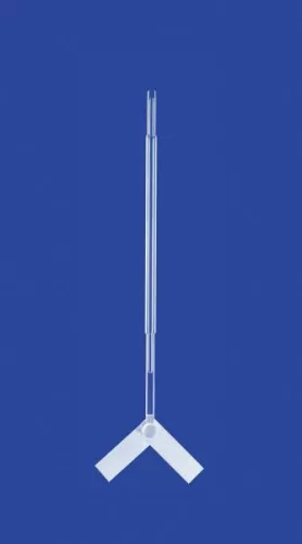 Keverő lapátokkal és menetes csatlakozó val.GL10,precíziós kalibrált üvegcsőből,NS29/32 csatlakozáshoz,tengely átmérője 10x400mm,kör