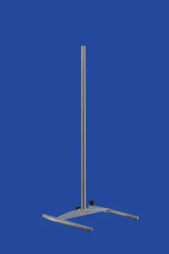 Tartó rúddal, anyaga: rozsdamentes acél, állvány rúd átmérője 25 mm, magasság 1.000 mm, talp H alakú a jó stabilitás érdekében