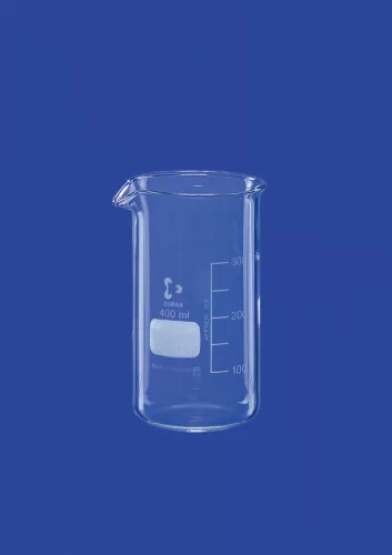 Főzőpohár, magas forma, 400 ml, átmérő 70xmagasság 130 mm, beosztással, DURAN®