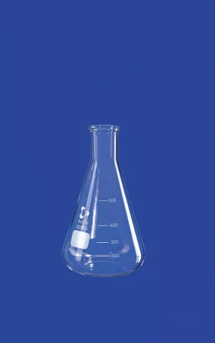 Erlenmeyer lombik, keskeny nyakú, 50 ml-es, gyöngyös peremű, DURAN®