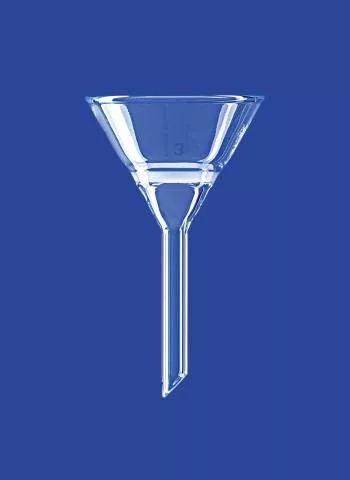 Szűrőtölcsér, Csiszolat kúpos, 25 ml, por. 3, szűrőlemez átmérője 25 mm, magassága 100 mm, boroszilikát üveg 3.3